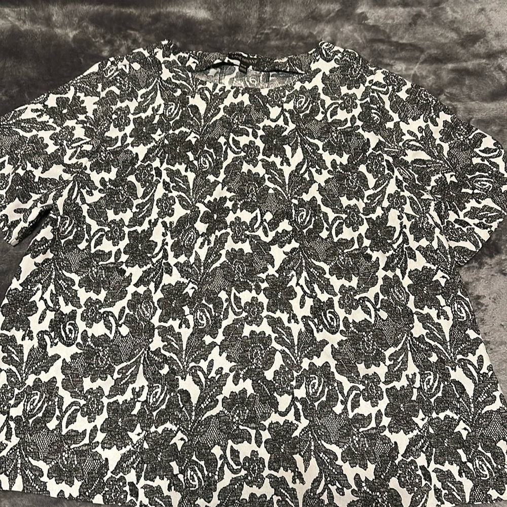Lane Bryant Blouse, black and white, size 18/20